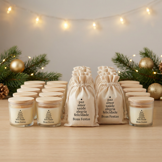Kit Presente Corporativo com Vela Aromática 50g