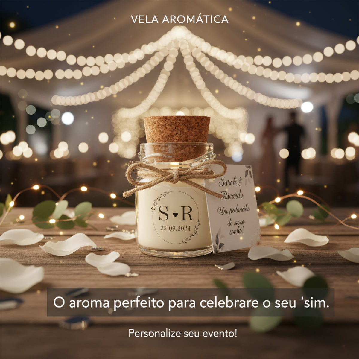 30 Mini Velas Aromática Personalizada Presente | Lembranças Afetivas