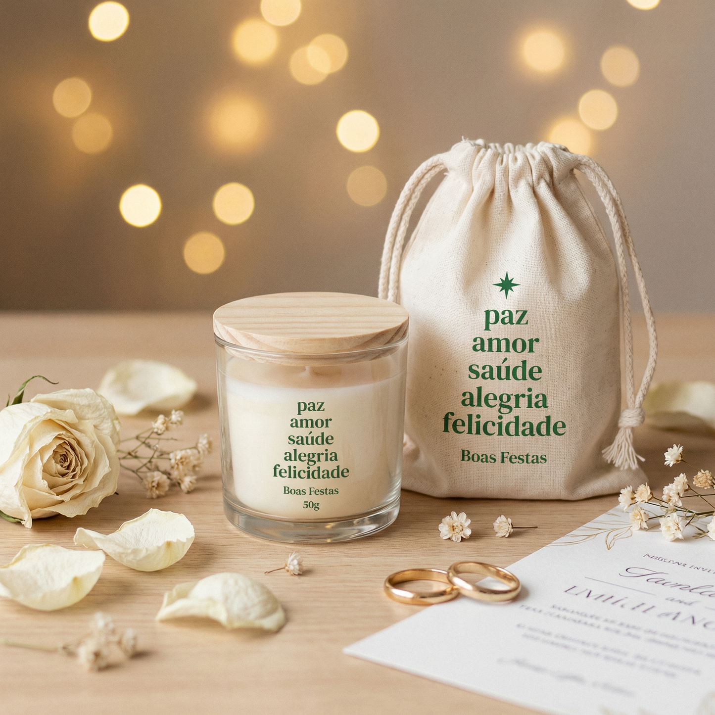 Kit Presente Corporativo com Vela Aromática 50g