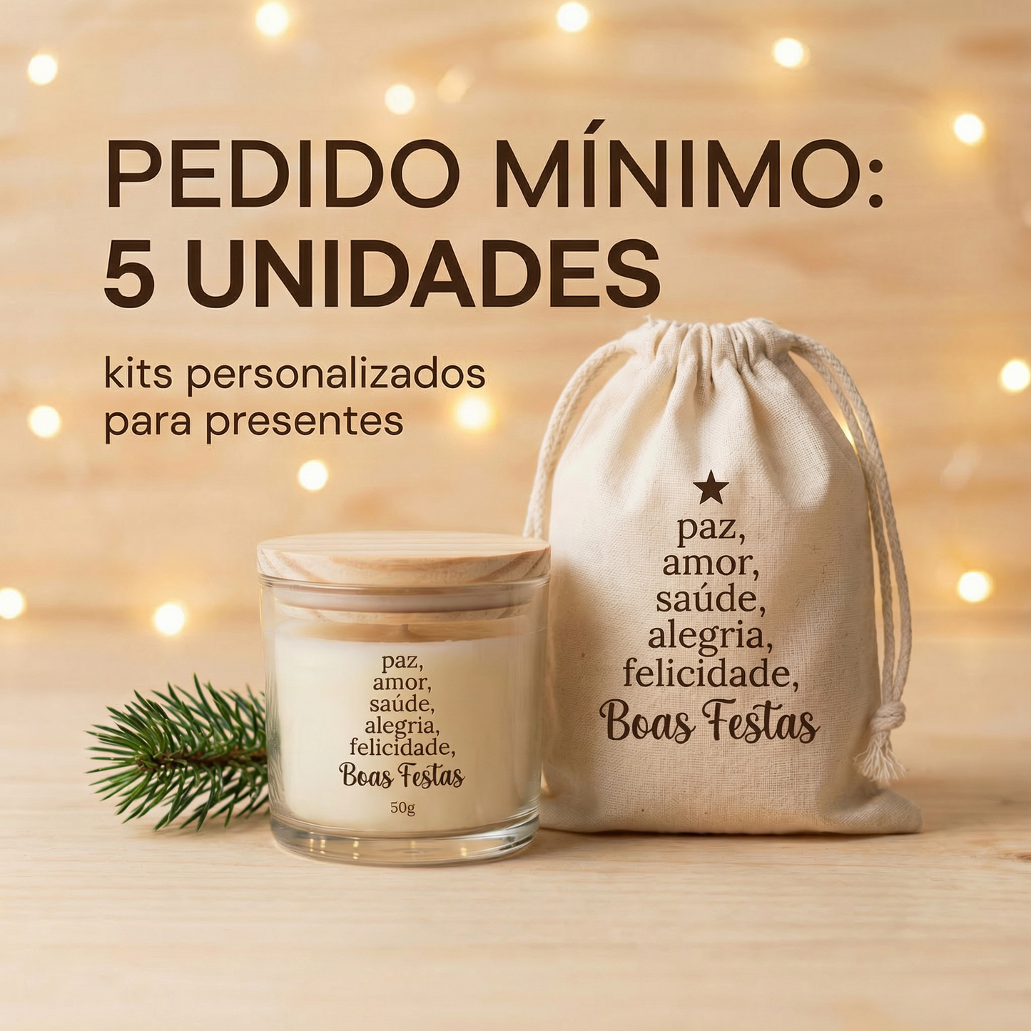 Kit Presente Corporativo com Vela Aromática 50g
