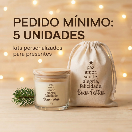 Kit Presente Corporativo com Vela Aromática 50g