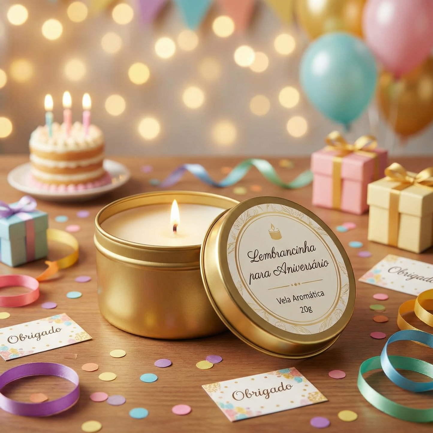 Vela Aromática em Latinha 20g Personalizada