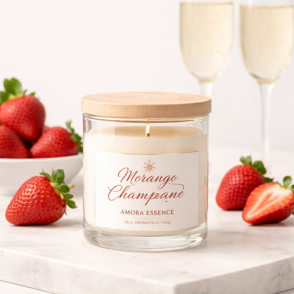 Vela Aromática Morango Chanpagne 100g