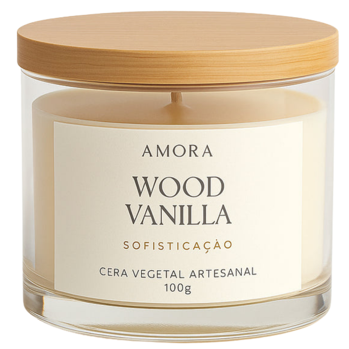 Vela Aromática Wood Vanilla 100g – Amora Essence