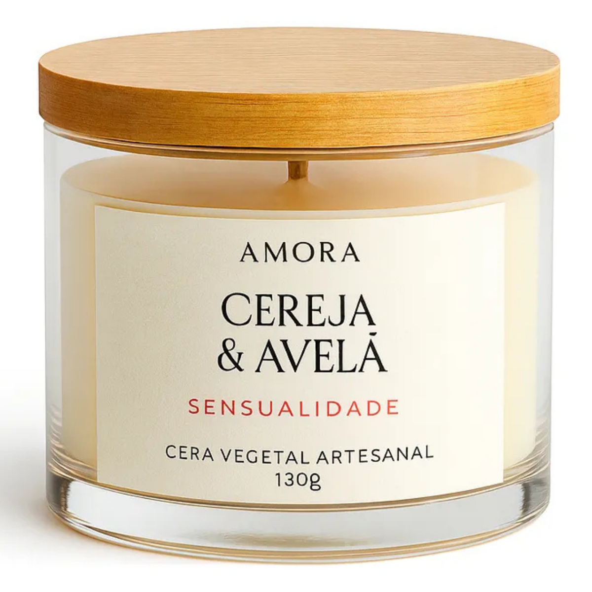 Vela Aromática Cereja e Avelã 100g – Amora Essence