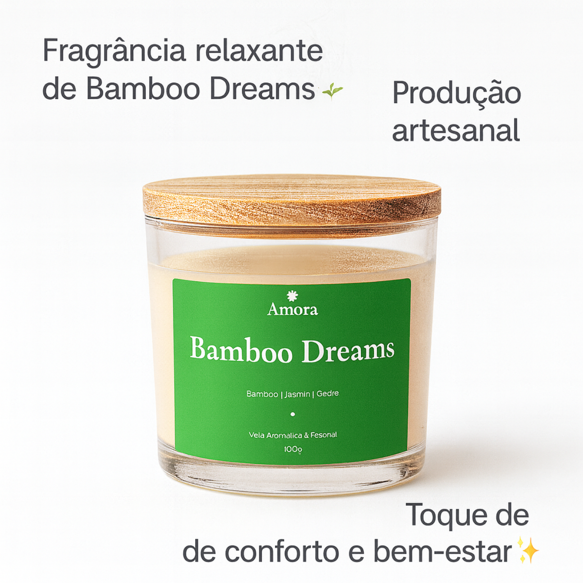 Vela Bamboo Dreams | 30 horas (Tranquilidade)