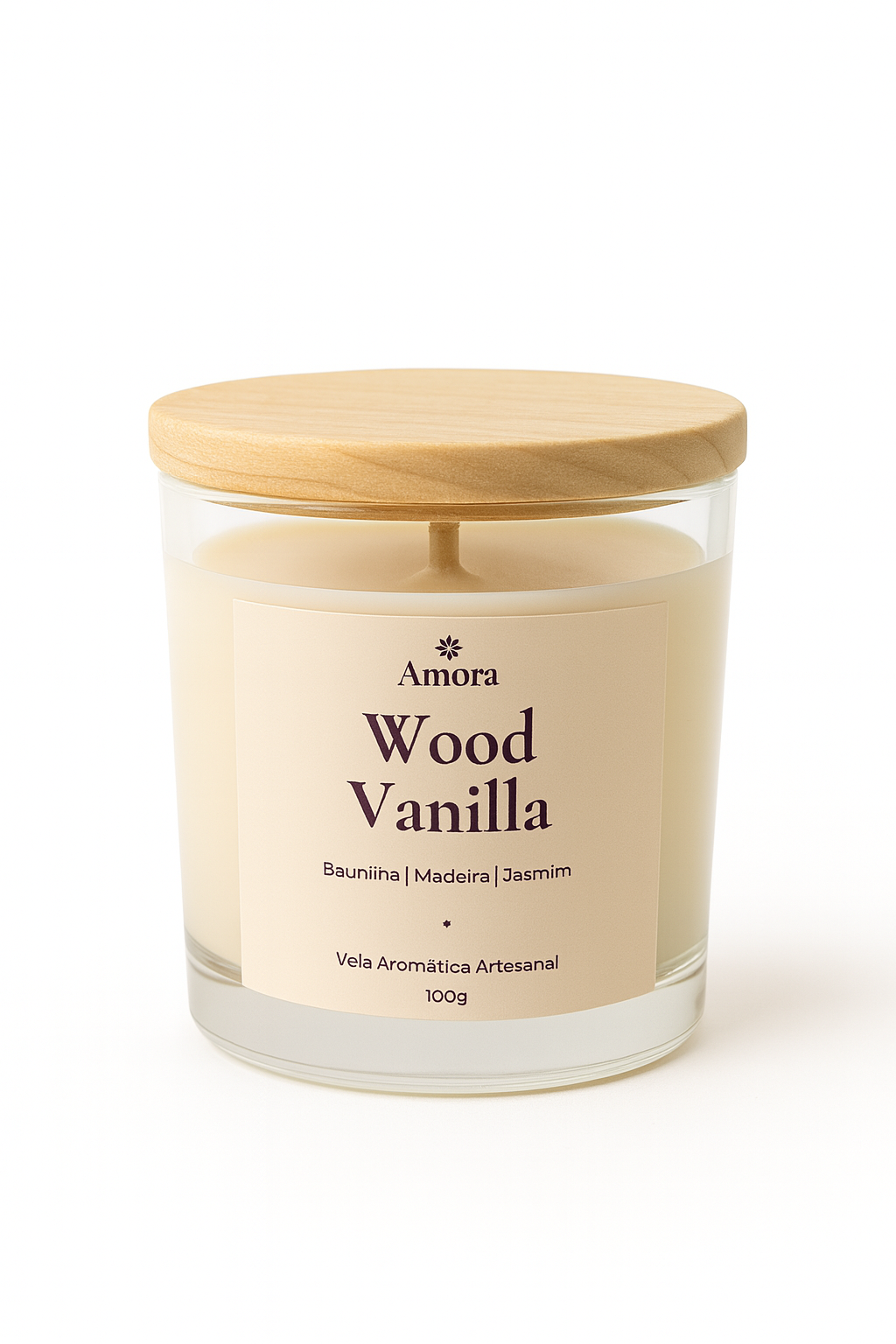 Vela Wood Vanilla | 30 horas (Sofisticação)