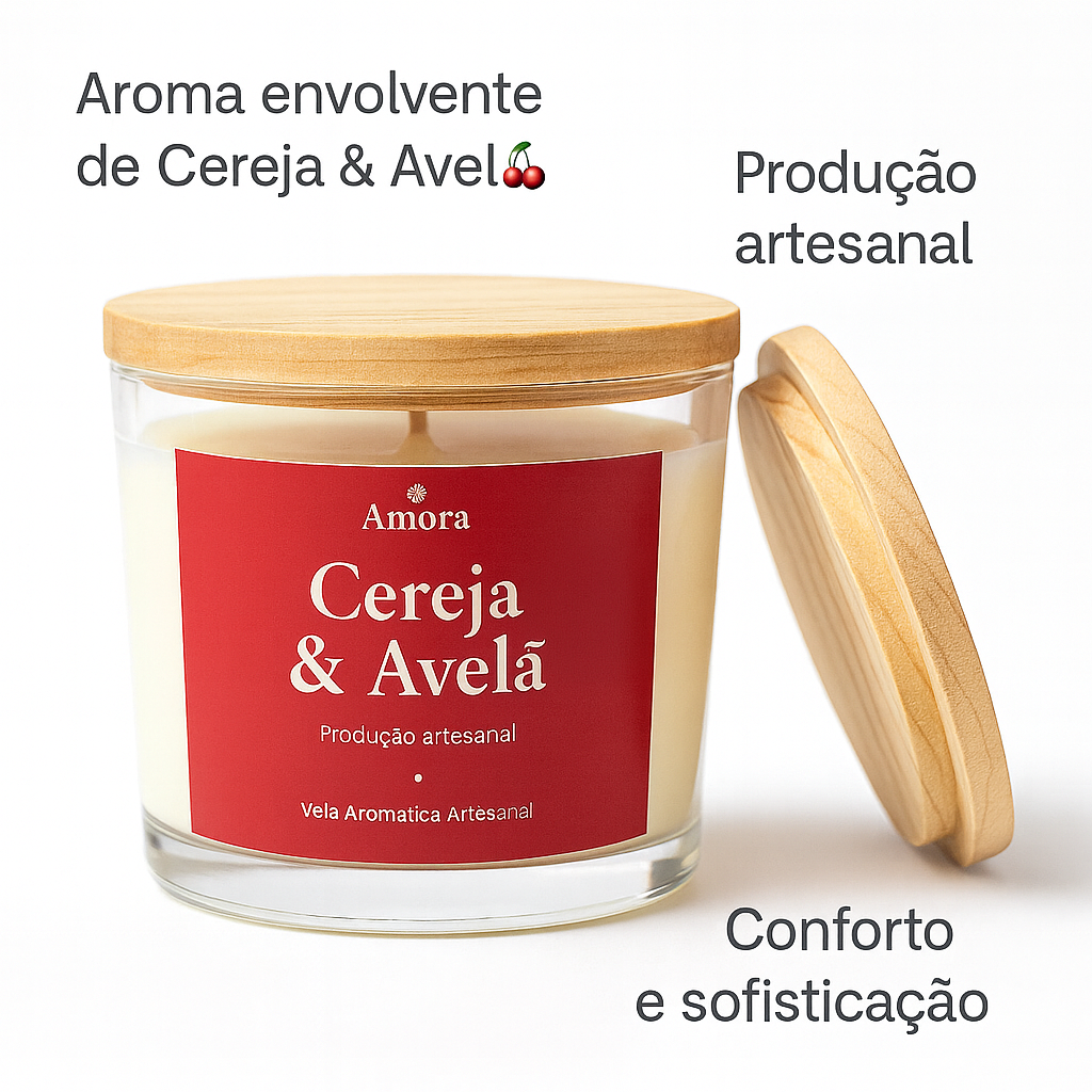 Vela Cereja e Avelã | 30 horas (Sensualidade)