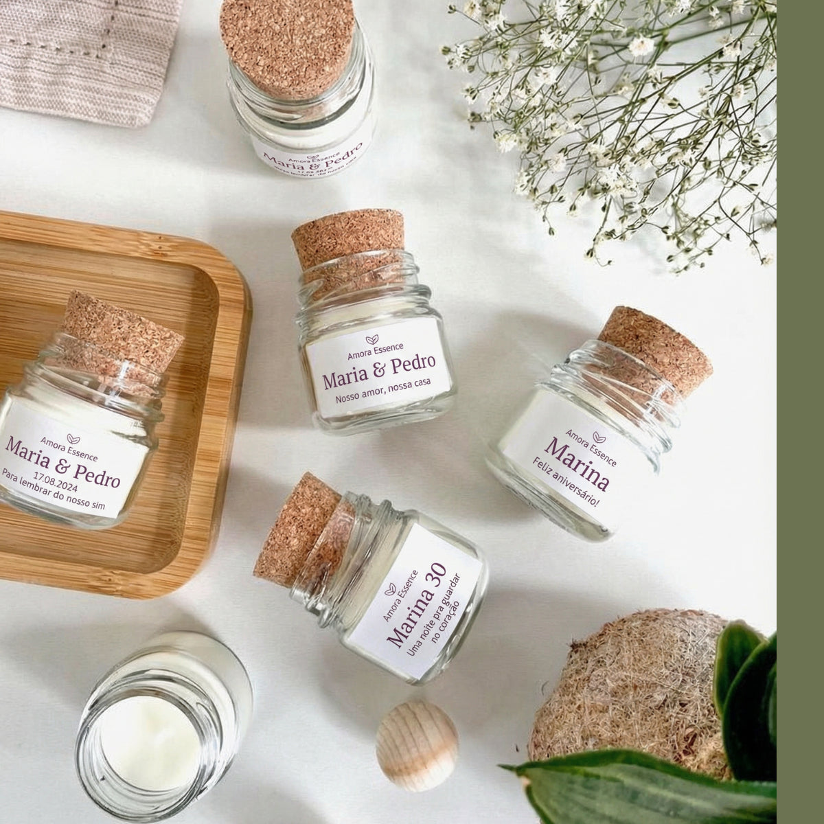 30 Mini Velas Aromática Personalizada Presente | Lembranças Afetivas