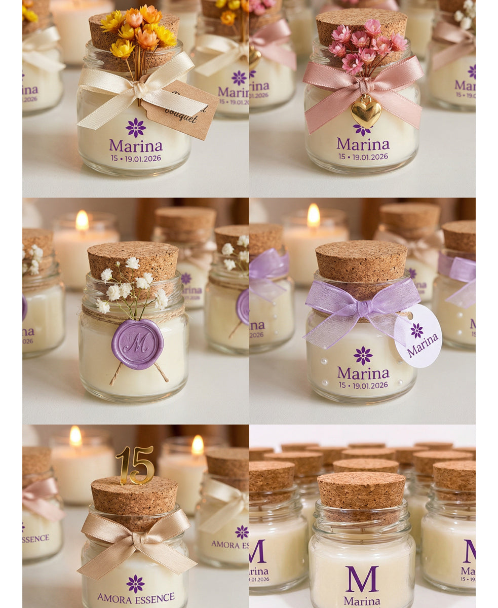 30 Mini Velas Aromática Personalizada Presente | Lembranças Afetivas