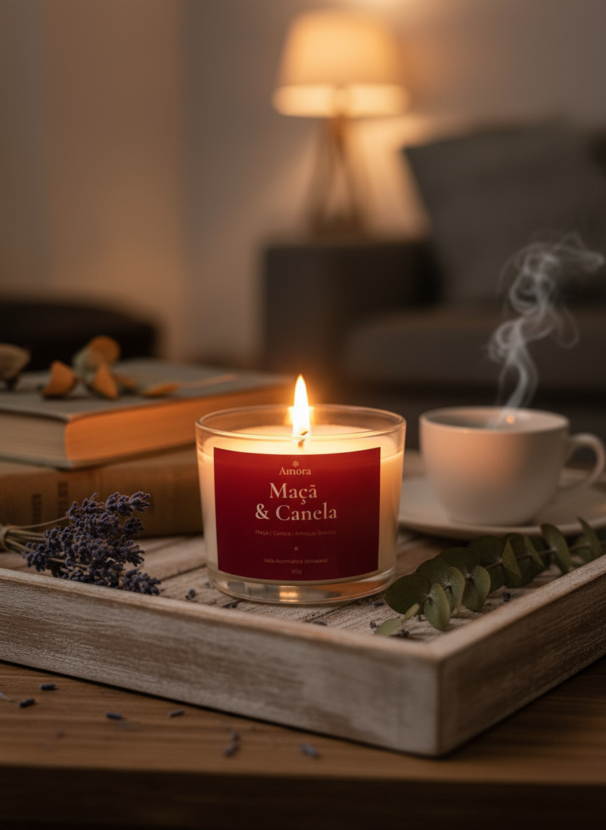 Vela Maçã e Canela | 30 horas (Aconchego)