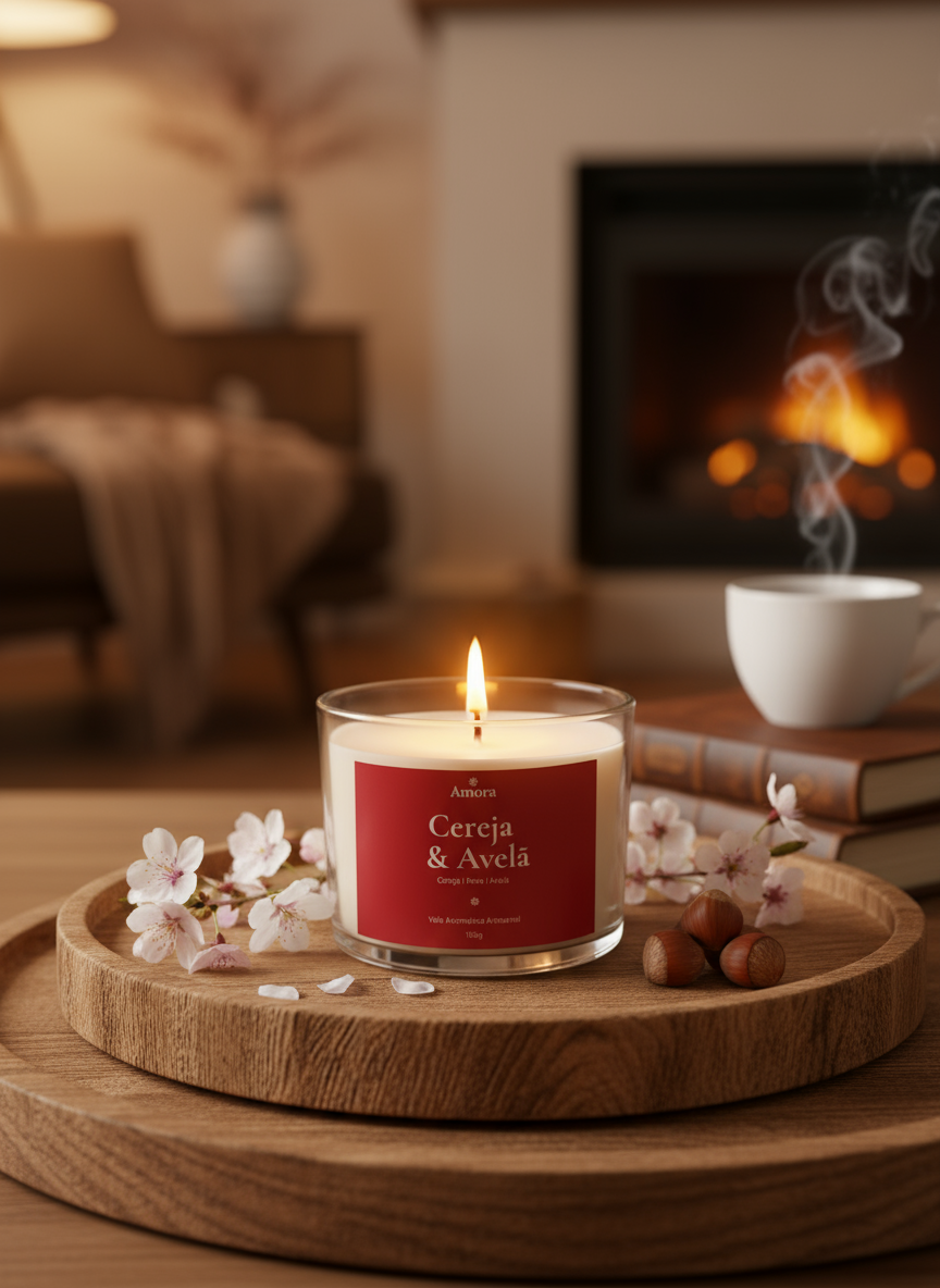Vela Cereja e Avelã | 30 horas (Sensualidade)